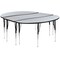Flash Furniture Oval 60 W, 86 L, 30.25 H, Chrome, Laminate, Particleboard, Steel, Grey XU-GRP-A3060CON-60-GY-T-A-GG - alternate 2